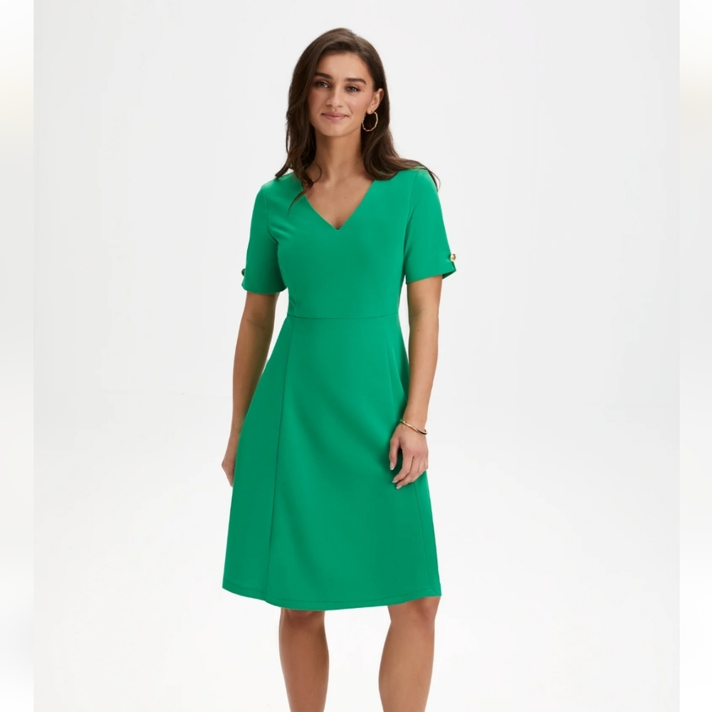 Laura Petites Green Fit&Flare Dress